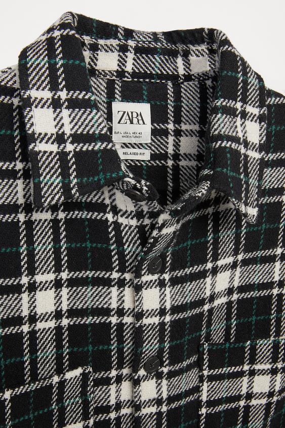テクスチャー チェック シャツジャケット Zara Japan 日本 テクスチャー チェック シャツジャケット Zara Japan 日本