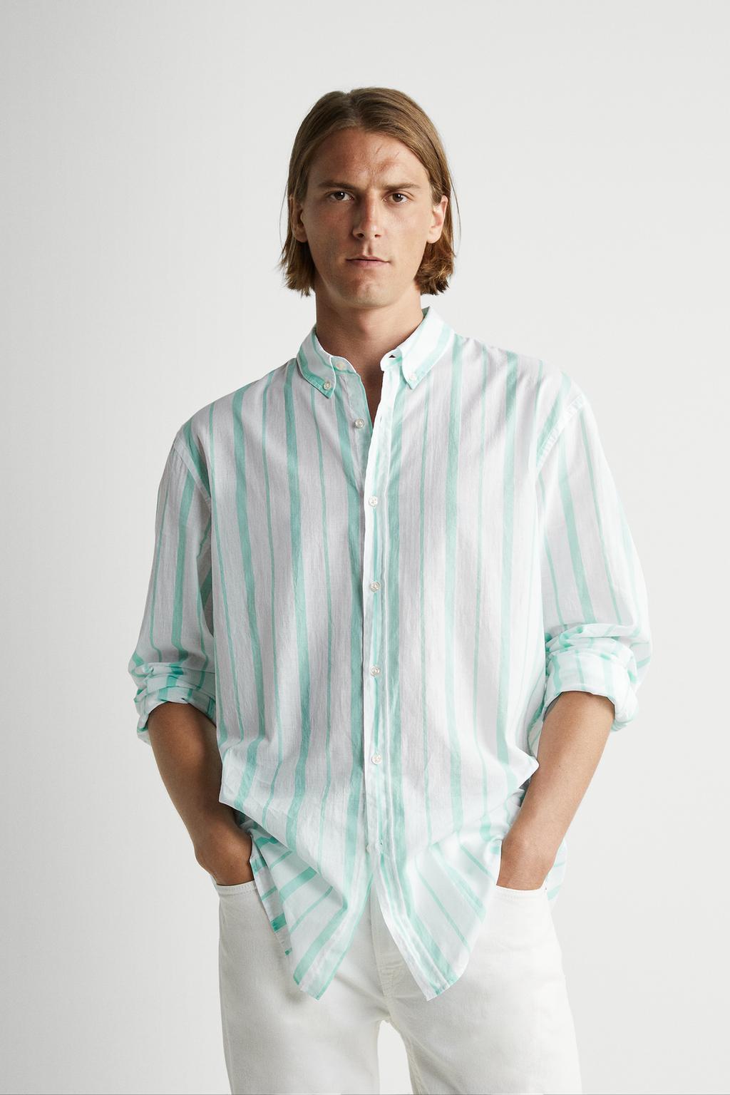 Imagen 1 de CAMISA ESTAMPADO RAYAS de Zara