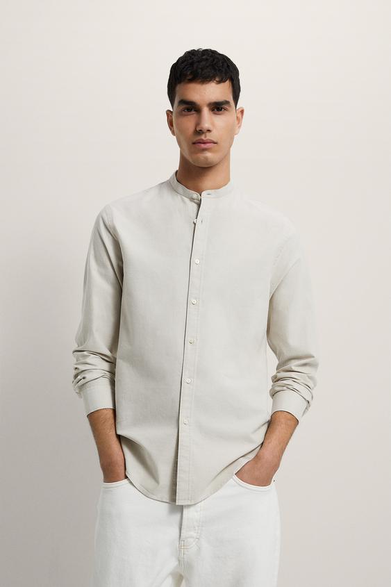 マンダリンカラーオックスフォードシャツ Zara Japan 日本 マンダリンカラーオックスフォードシャツ Zara Japan 日本