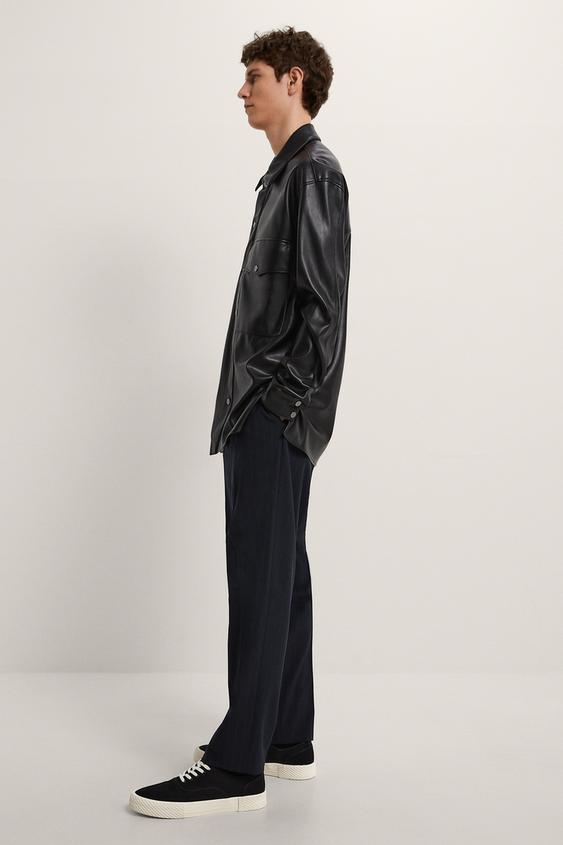 フェイクレザー シャツジャケット Zara Japan 日本 フェイクレザー シャツジャケット Zara Japan 日本