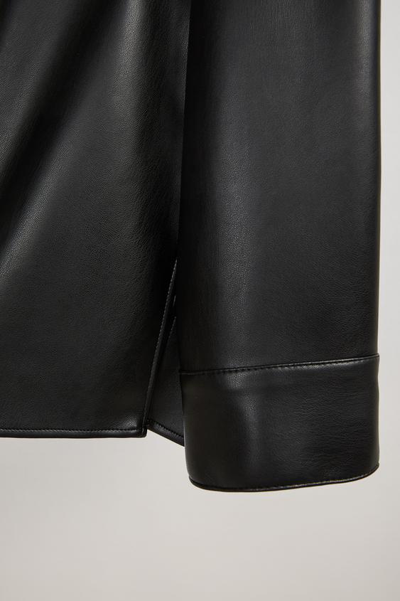 フェイクレザー シャツジャケット Zara Japan 日本 フェイクレザー シャツジャケット Zara Japan 日本
