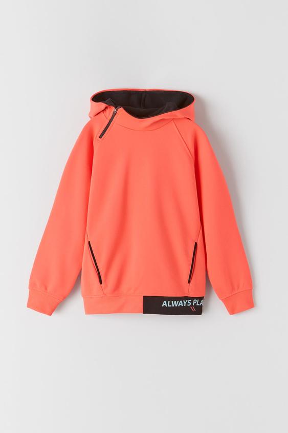 neon coral moletom com capuz