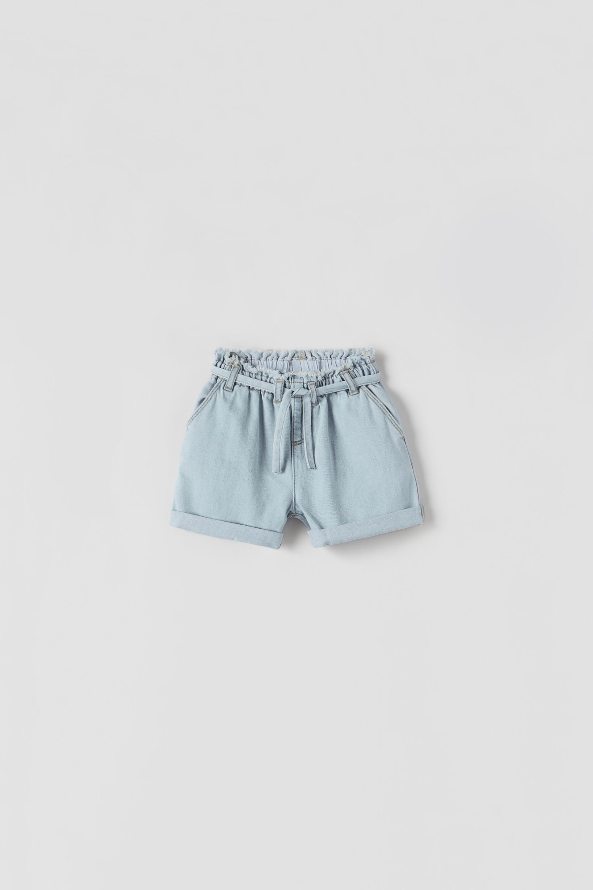 Belted Denim Bermuda Shorts Zara Spain