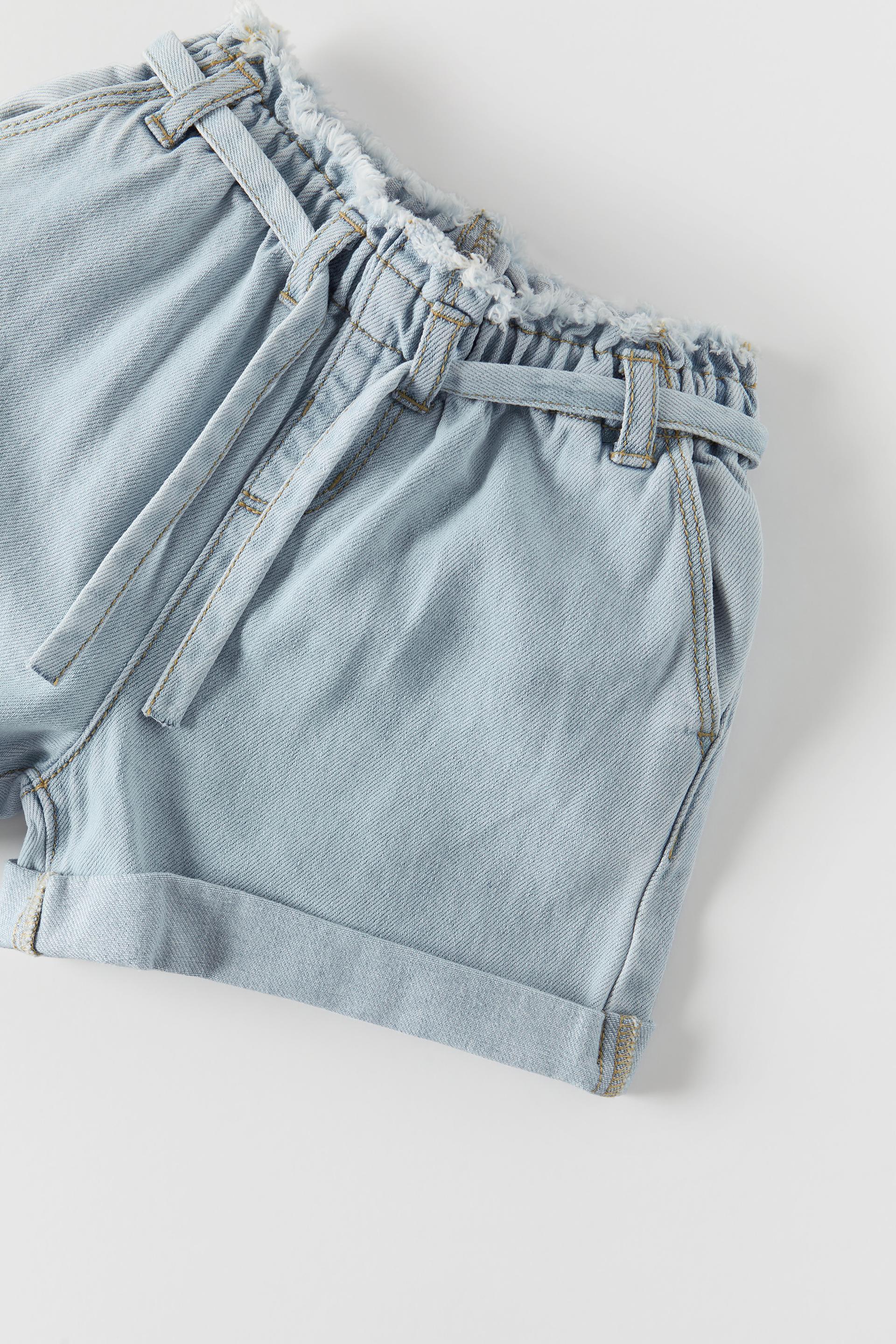 Belted Denim Bermuda Shorts Zara Spain