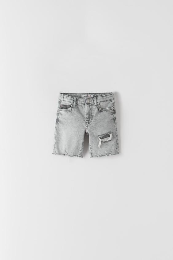 gray jean shorts