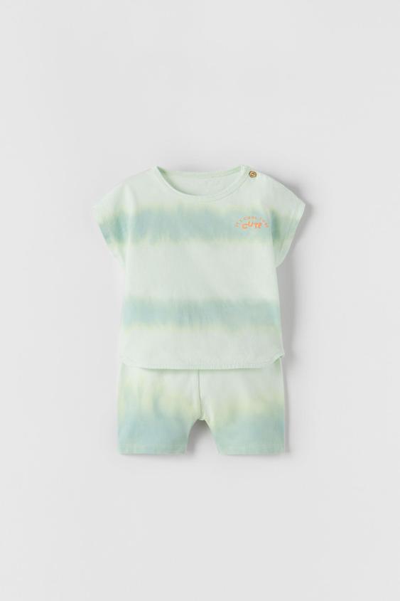 CONJUNTO CAMISETA Y LEGGING TIE DYE - Verdoso | ZARA Chile
