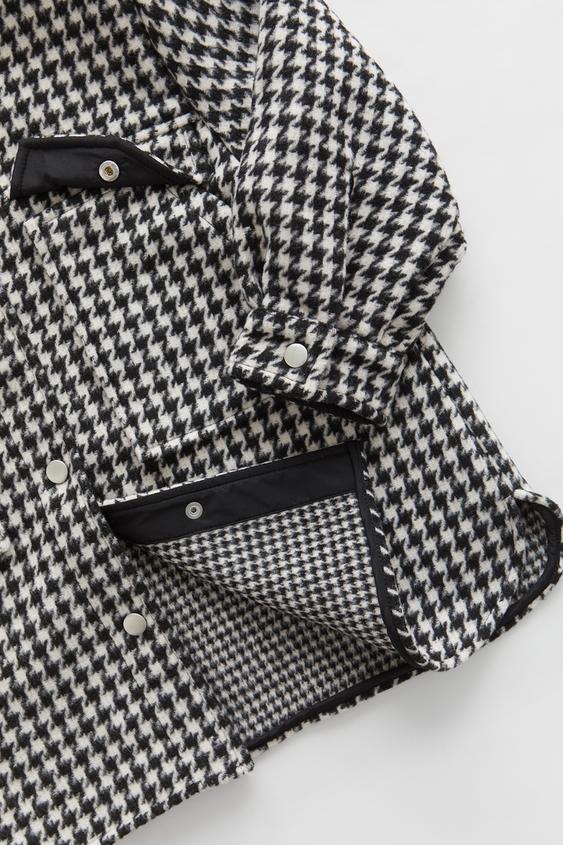 千鳥格子柄シャツジャケット Zara Japan 日本 千鳥格子柄シャツジャケット Zara Japan 日本