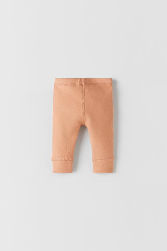 RIBBED LEGGINGS - Peach | ZARA New Zealand