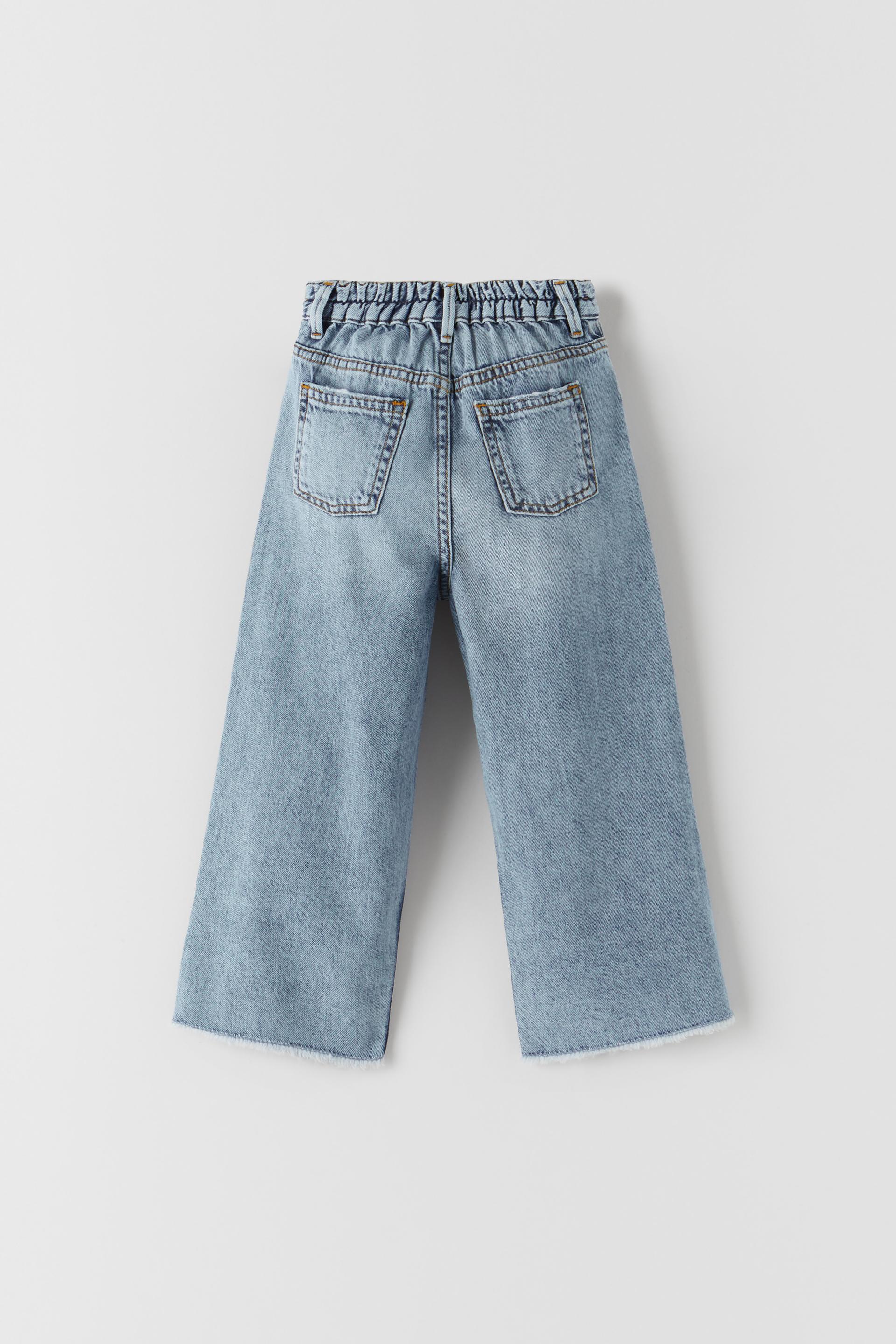 WIDE-LEG CROPPED JEANS - Blue | ZARA 