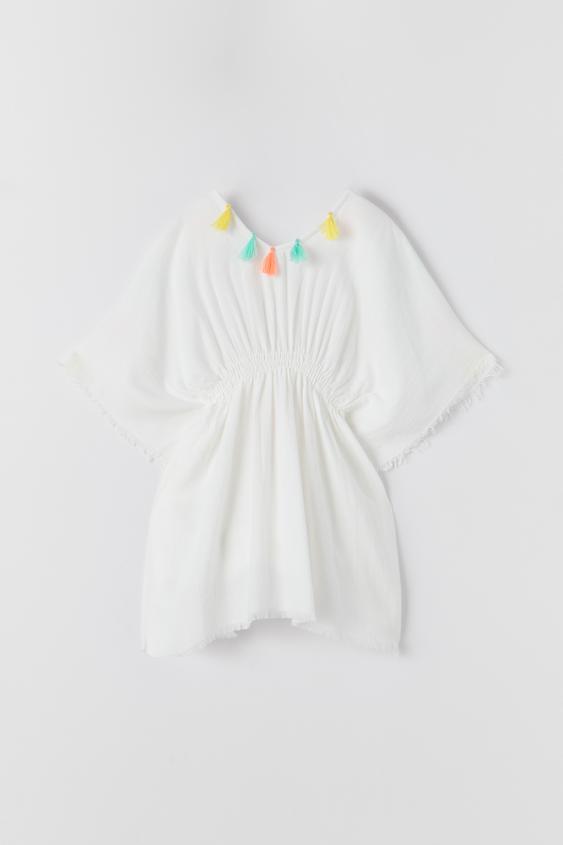 zara white kaftan dress