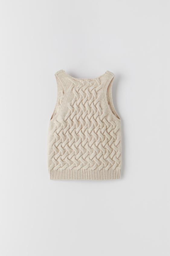 ケーブルニットベスト Zara Japan 日本 ケーブルニットベスト Zara Japan 日本