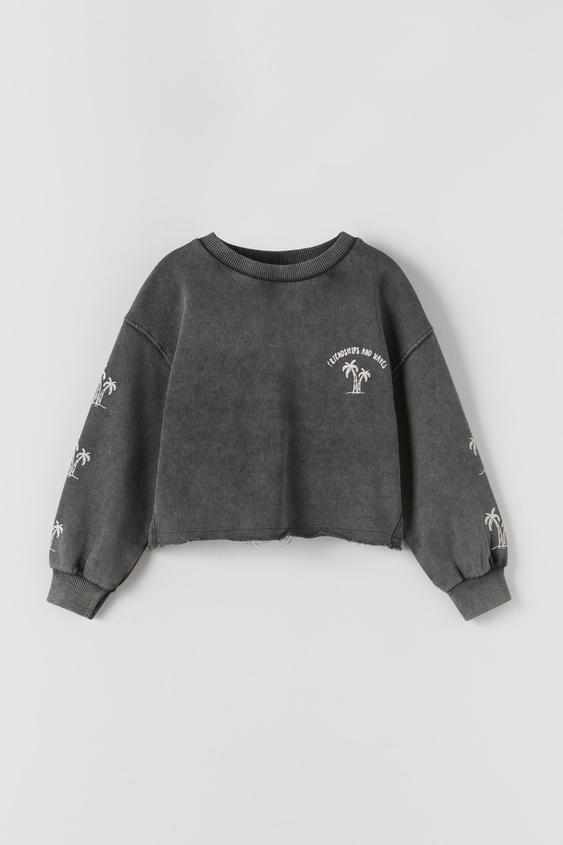 ACID WASH SURF SWEATSHIRT - Anthracite 