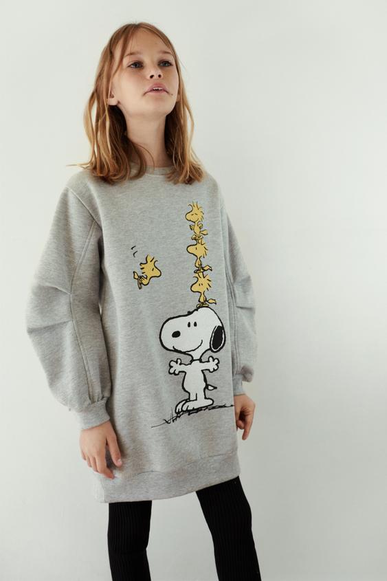 スヌーピー ピーナッツ プラッシュ地ワンピース Zara Japan 日本 スヌーピー ピーナッツ プラッシュ地ワンピース Zara Japan 日本