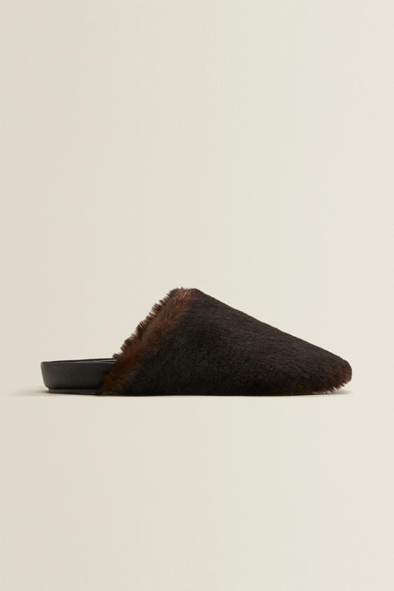 フェイクファー サボサンダル Zara Japan 日本 フェイクファー サボサンダル Zara Japan 日本