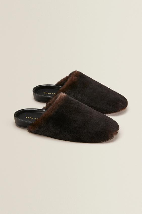 フェイクファー サボサンダル Zara Japan 日本 フェイクファー サボサンダル Zara Japan 日本