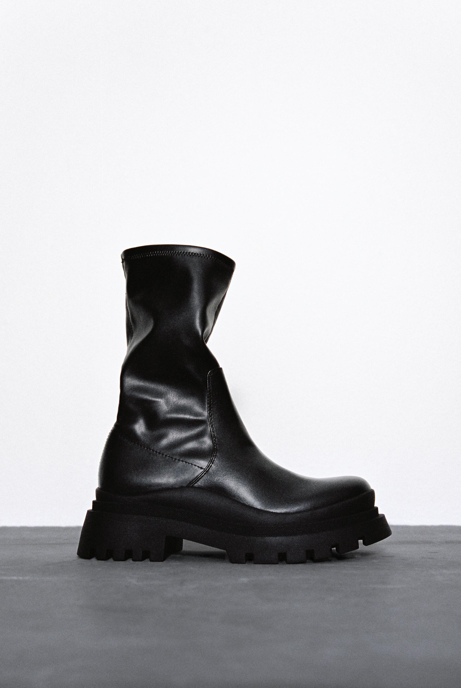Botin plano calcetin zara clearance