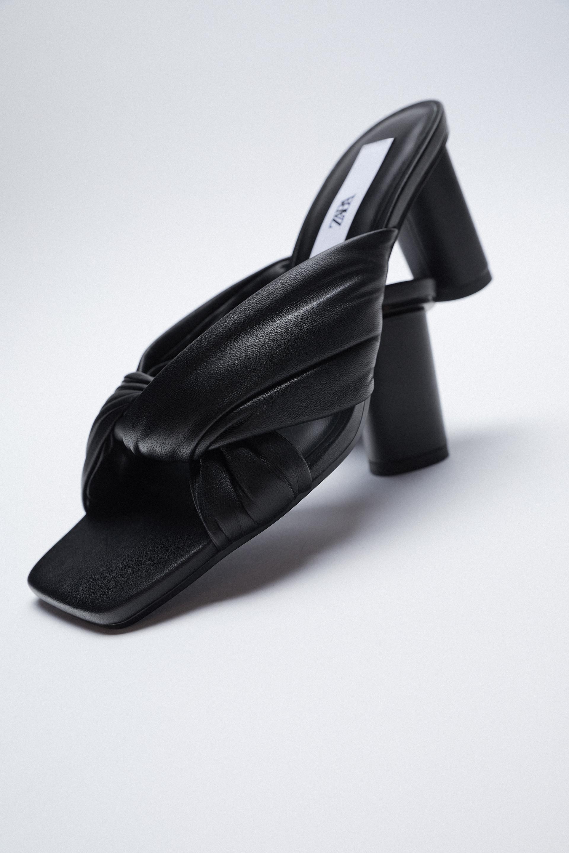 Zara quilted leather mules clearance
