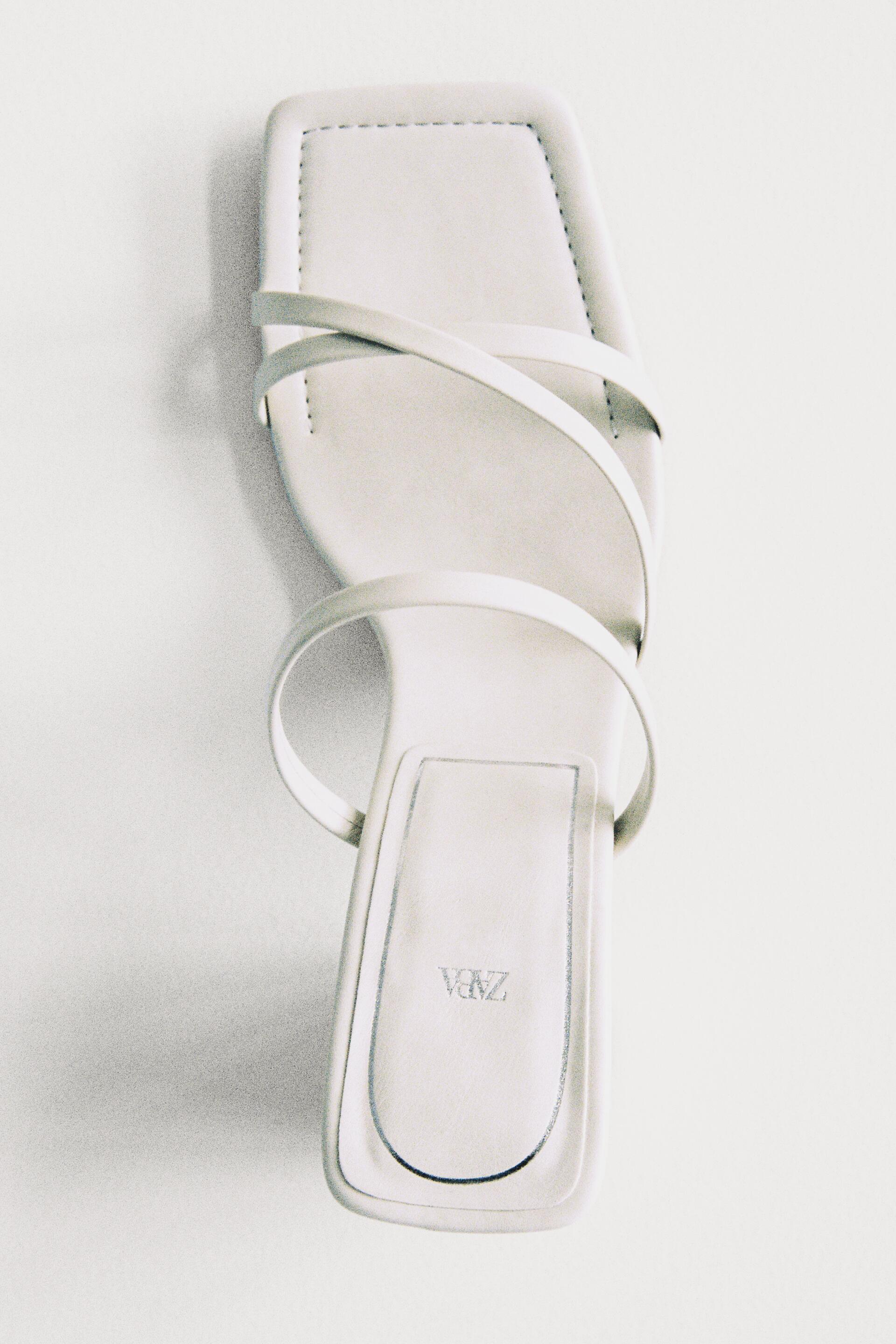 Zara white strappy heels Clearance
