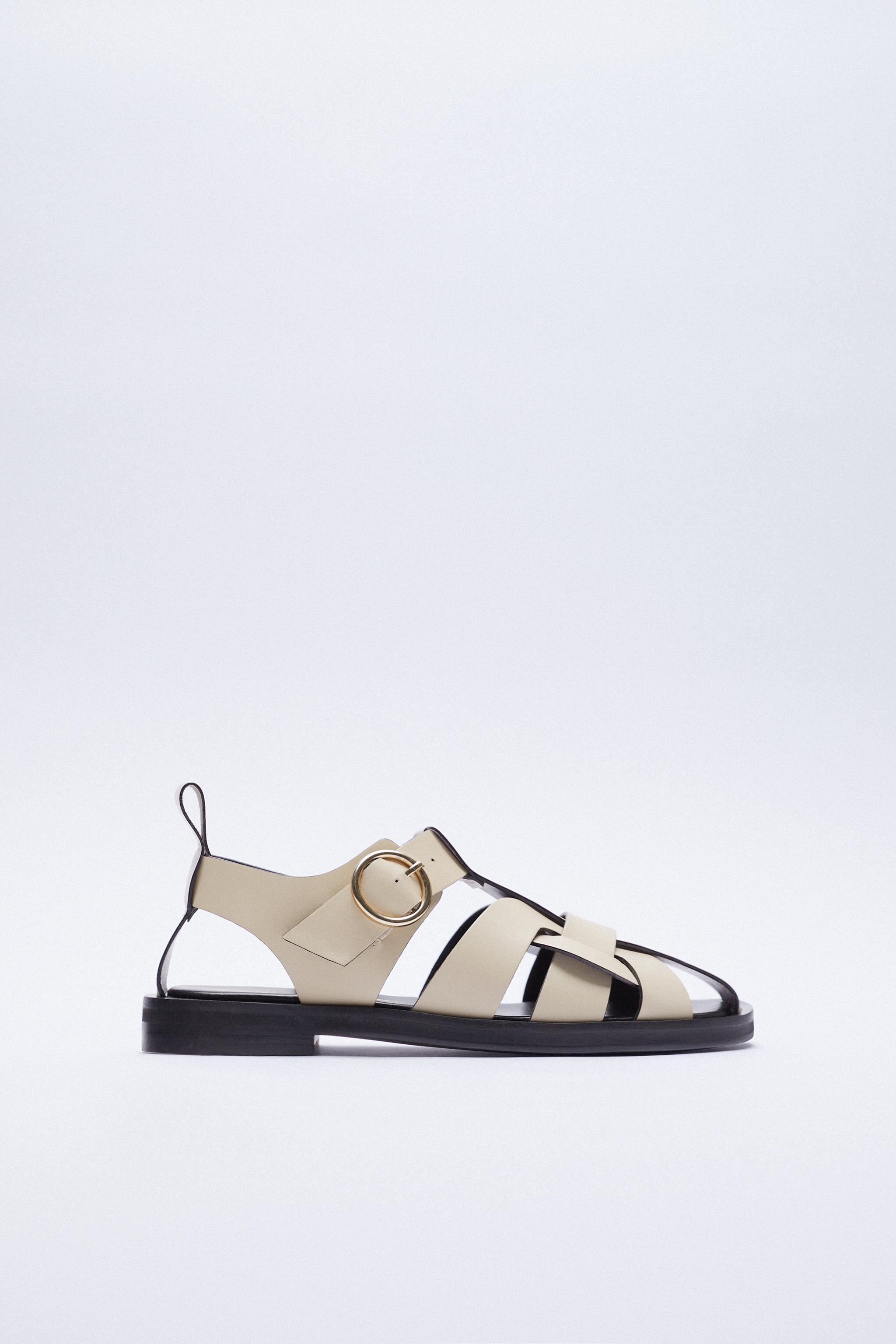 SANDALIA PLANA CANGREJERA PIEL