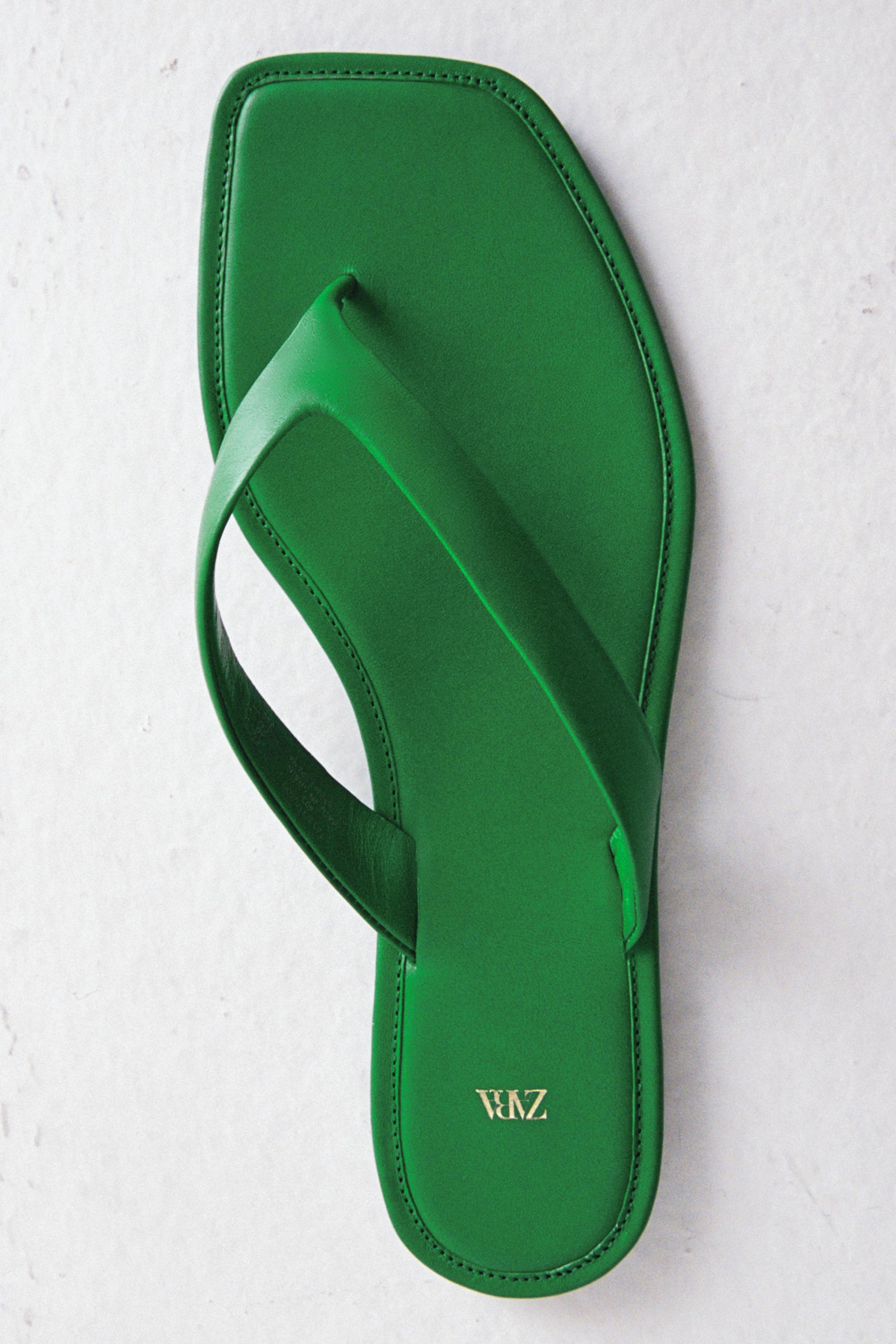 Flat Leather Sandals With Square Toe Zara Turkey Flat Leather Sandals With Square Toe Zara Turkey