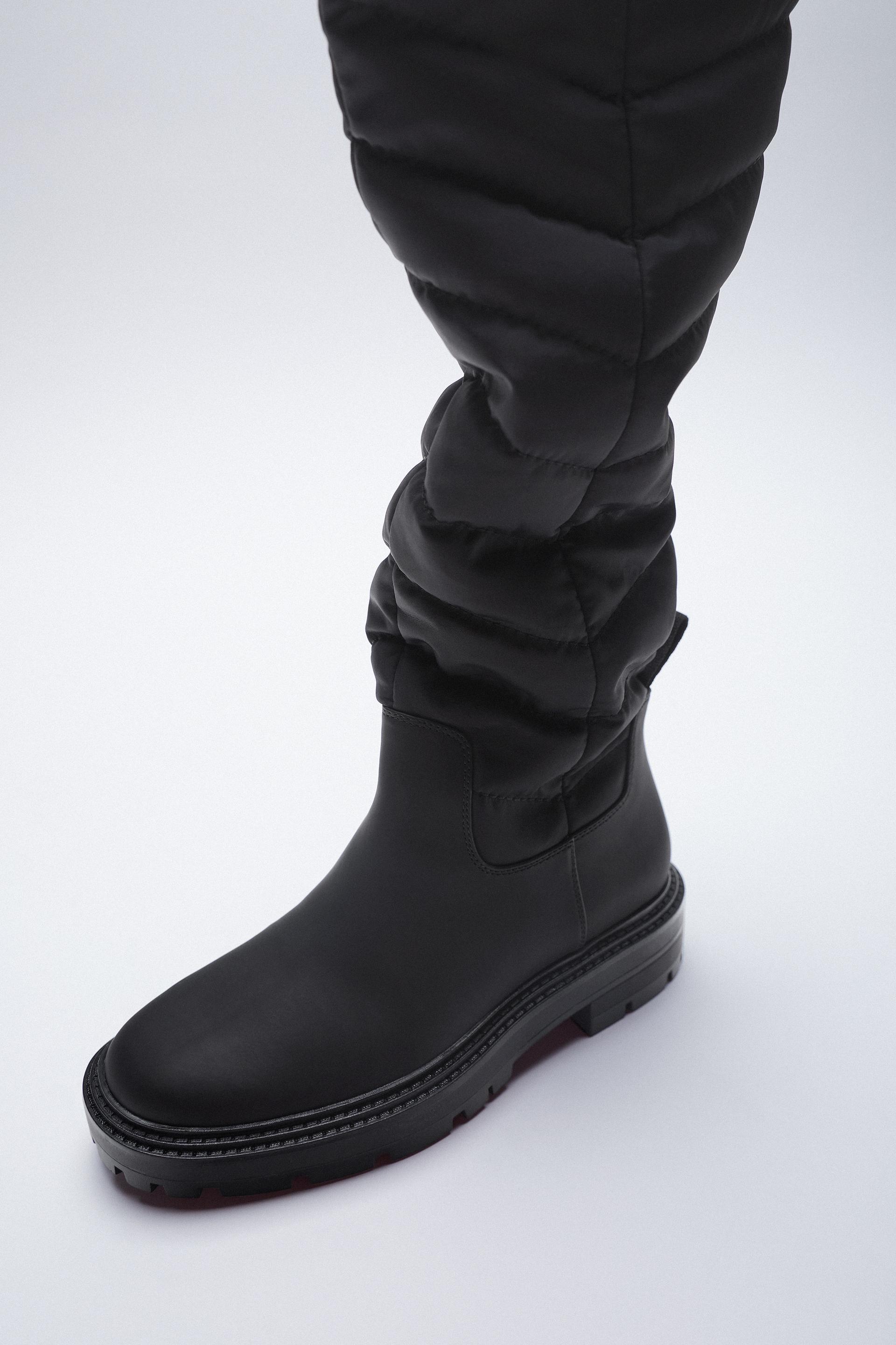 キルティング フラット ニーハイブーツ Zara Japan 日本 キルティング フラット ニーハイブーツ Zara Japan 日本