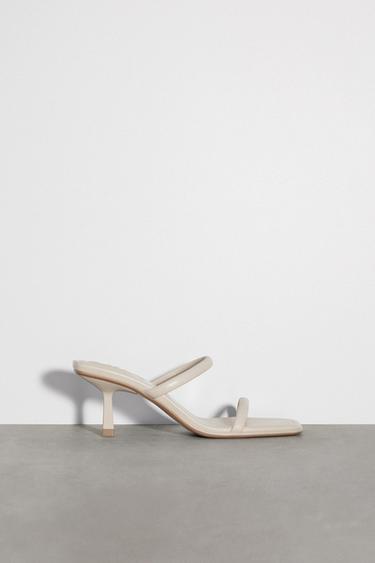 white strappy heels zara