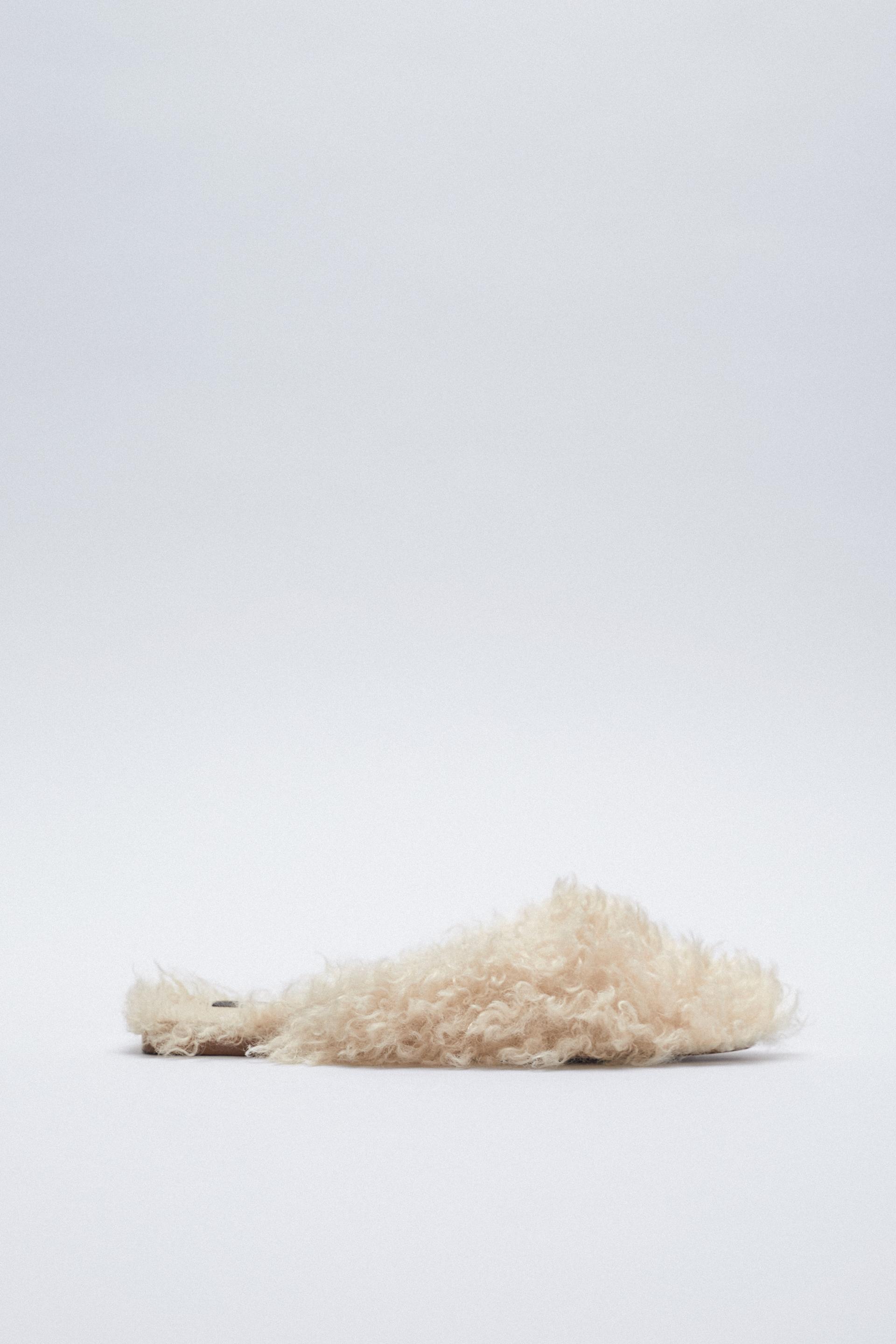 Zara fur mules clearance