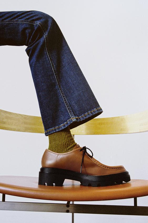 レースアップレザーフラットシューズ Zara Japan 日本 レースアップレザーフラットシューズ Zara Japan 日本