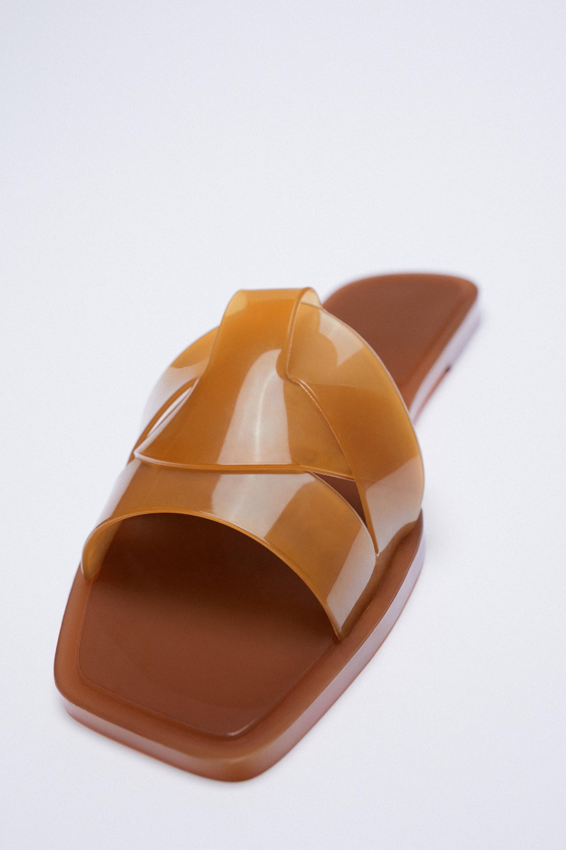 zara brown slippers