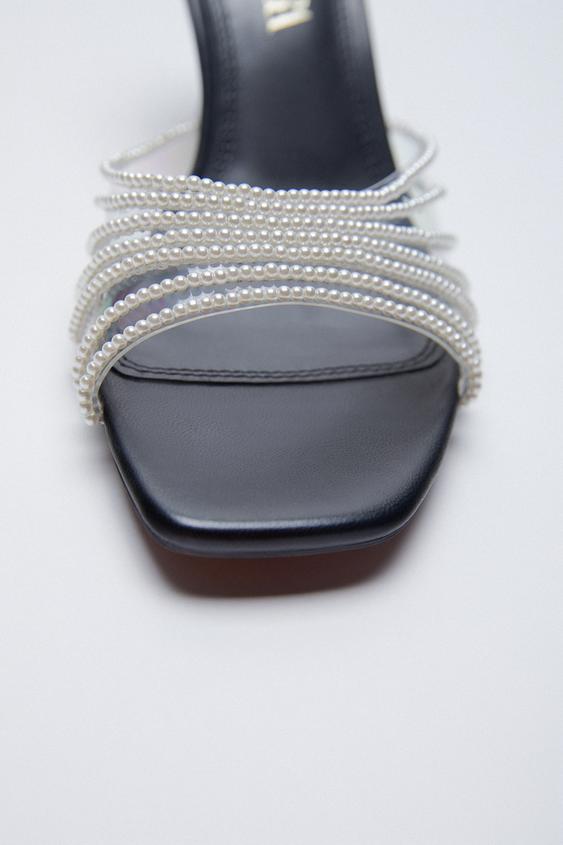 zara pearl mules