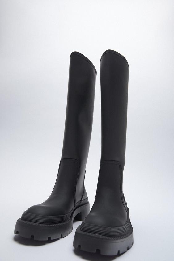 Zara bottes plates gommees clearance
