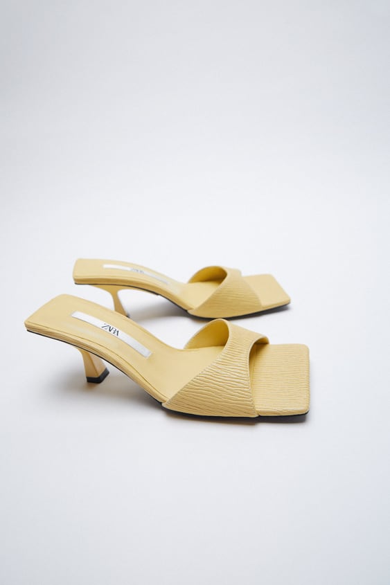 Image 4 of TEXTURED HEELED MULES from Zara