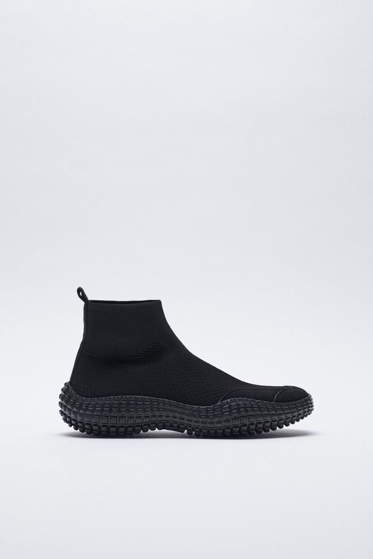 black high top sneakers zara