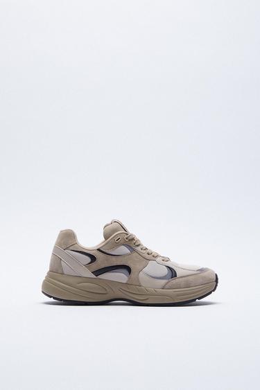 zara white leather trainers