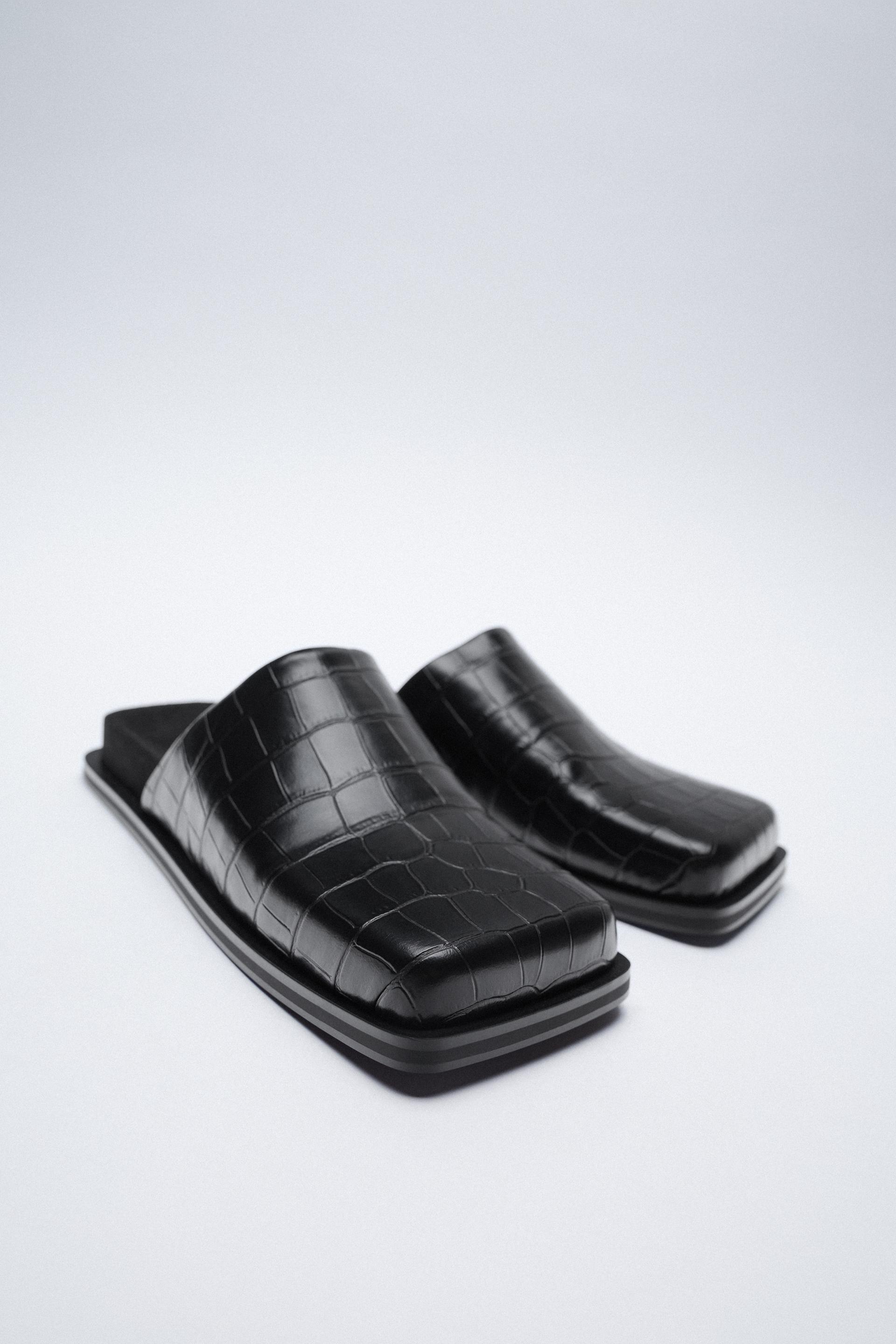 Zara Flat Mules With Square Toe 94702979 040 Zara Flat Mules With Square Toe 94702979 040