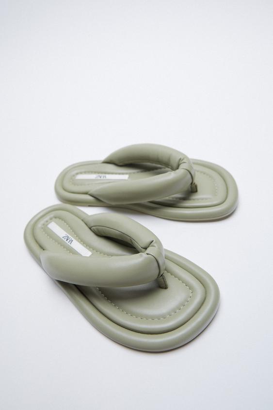 zara quilted slides