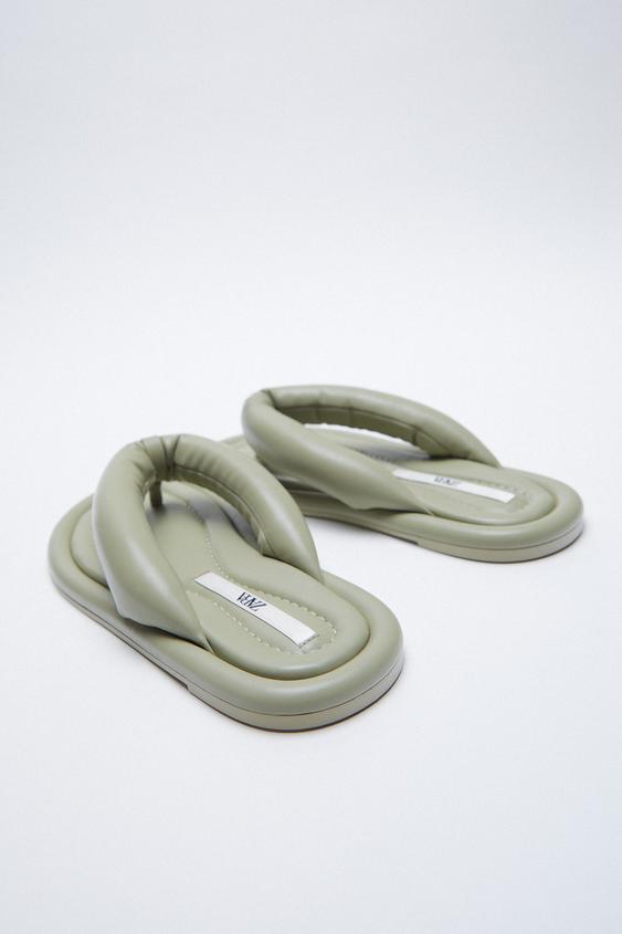 zara quilted slides