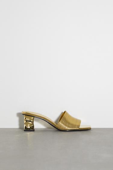 zara gold pumps