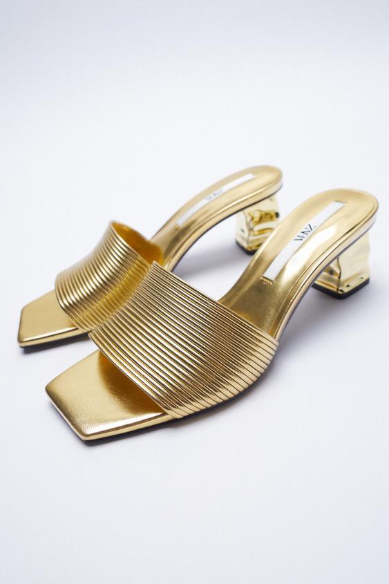 zara metallic heels