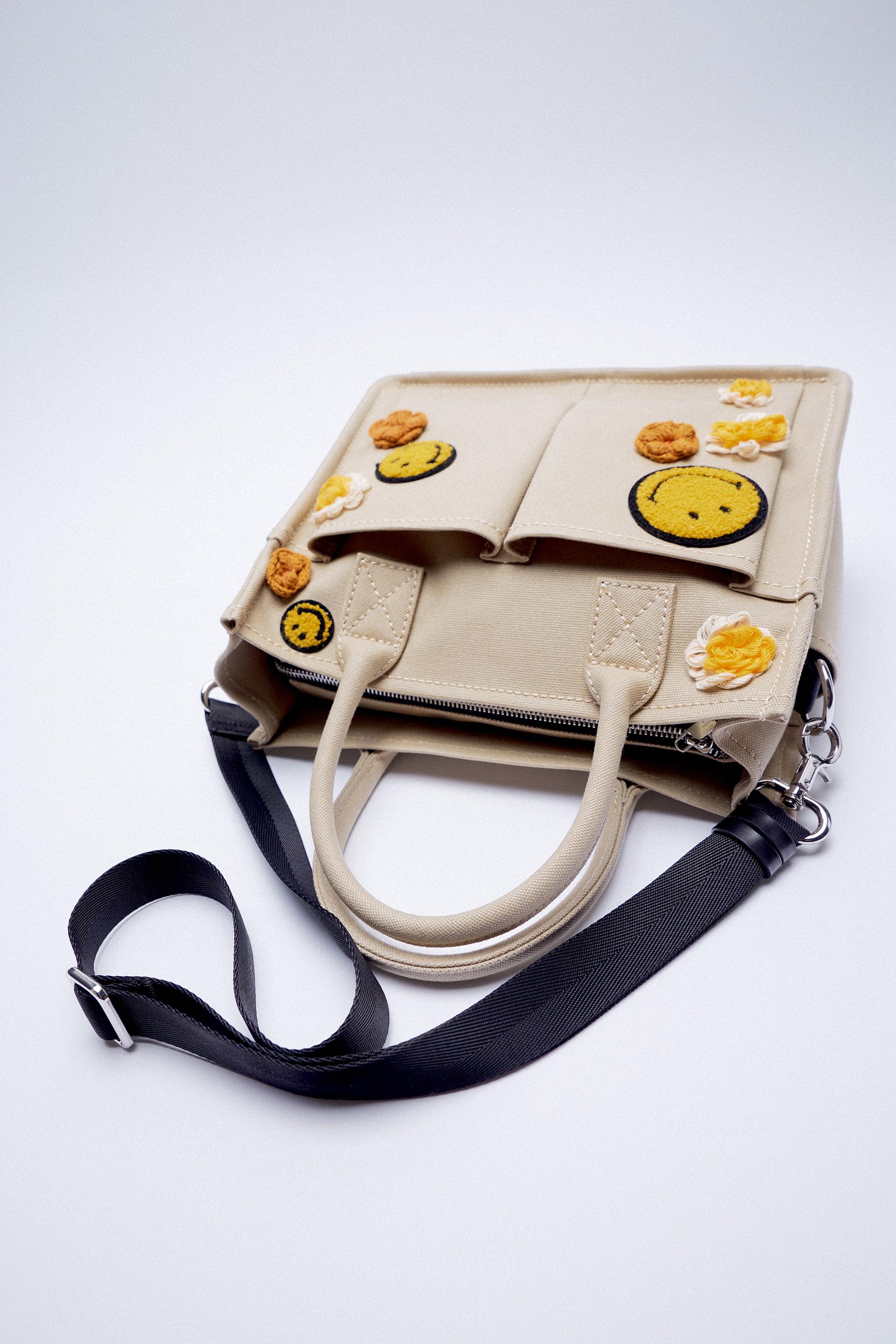Zara canvas smiley bag Clearance