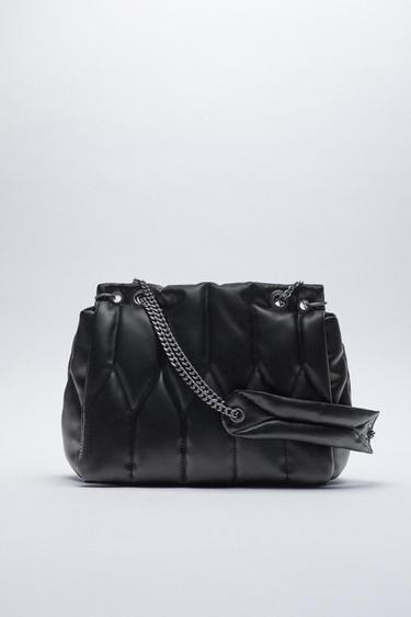 black bolsa with red inside zara