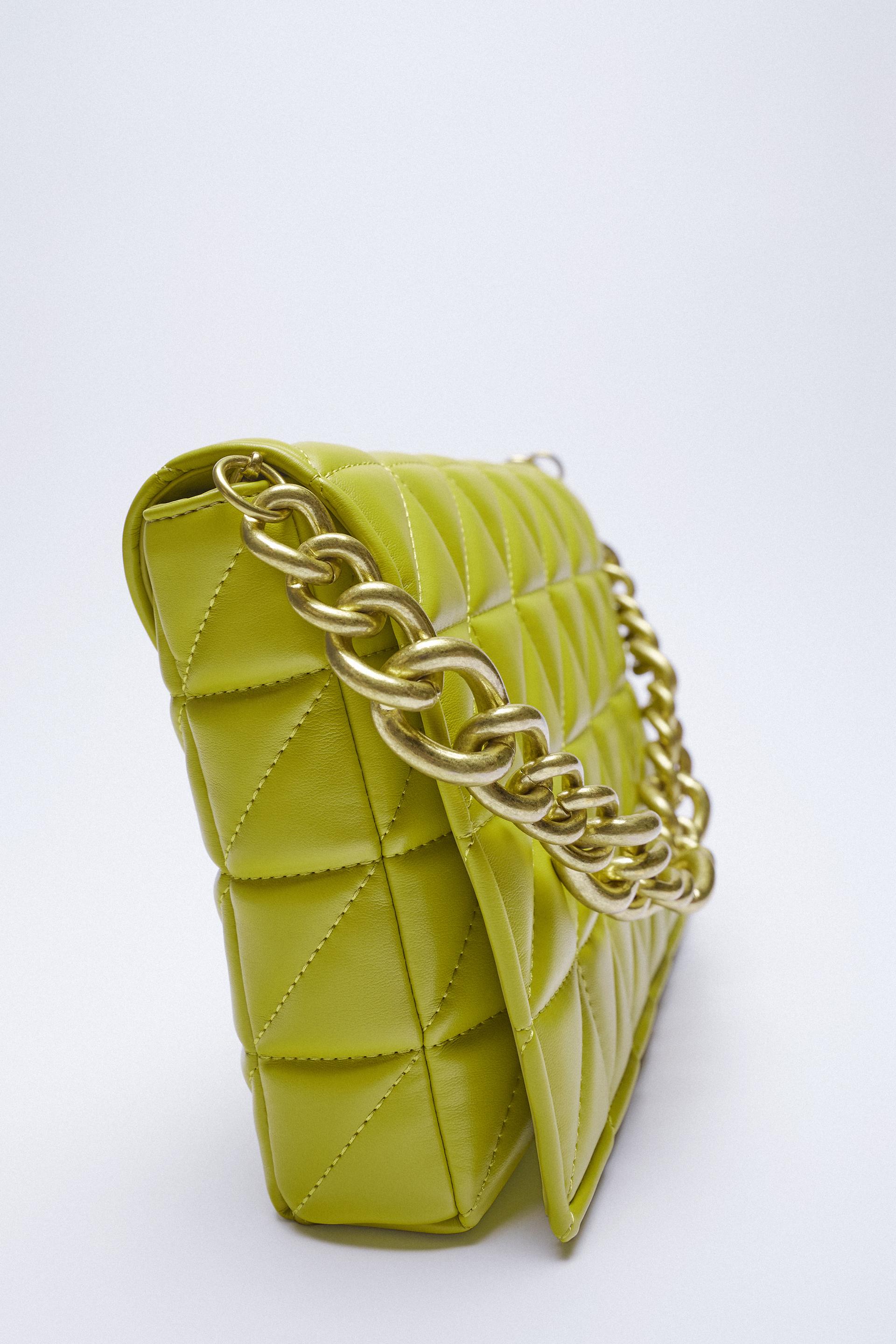 zara quilted shoulder bolsa