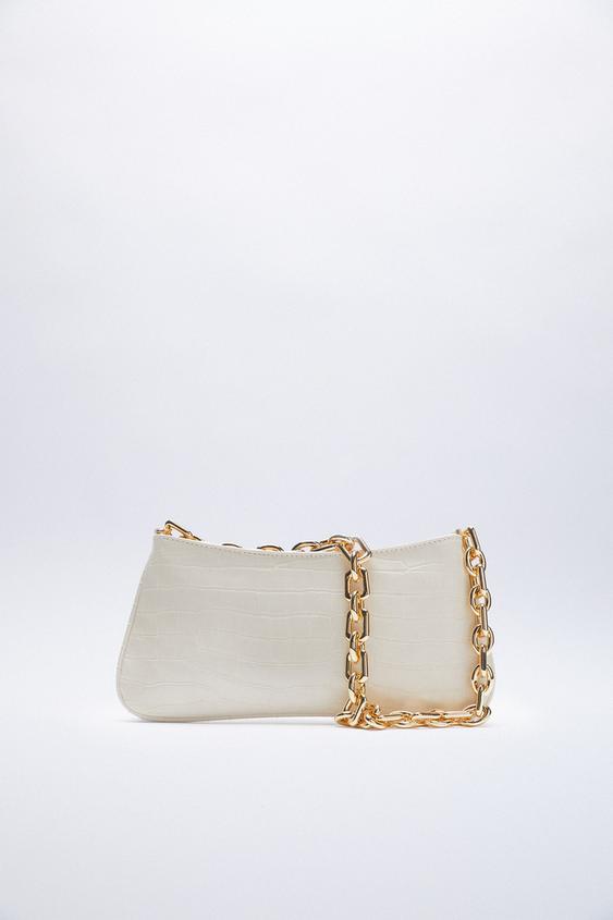 Image 0 of ANIMAL PRINT SHOULDER BAG WITH CHAIN from Zara