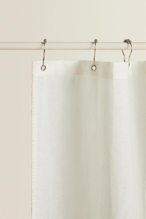 Cortina De Ducha Lino Pespunte Zara Mexico Cortina De Ducha Lino Pespunte Zara Mexico