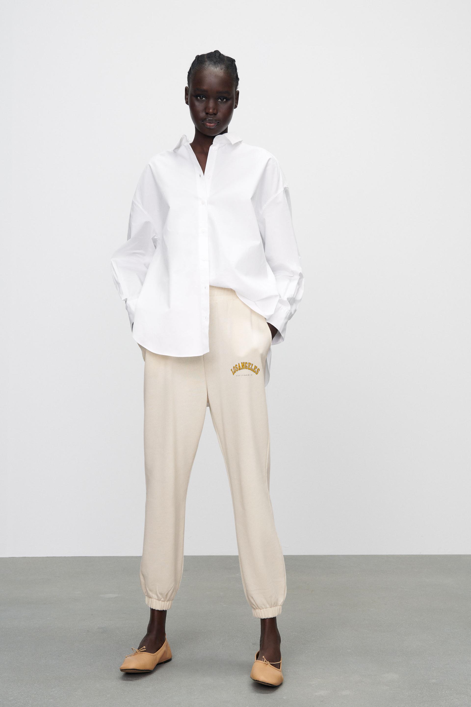 zara white collar top
