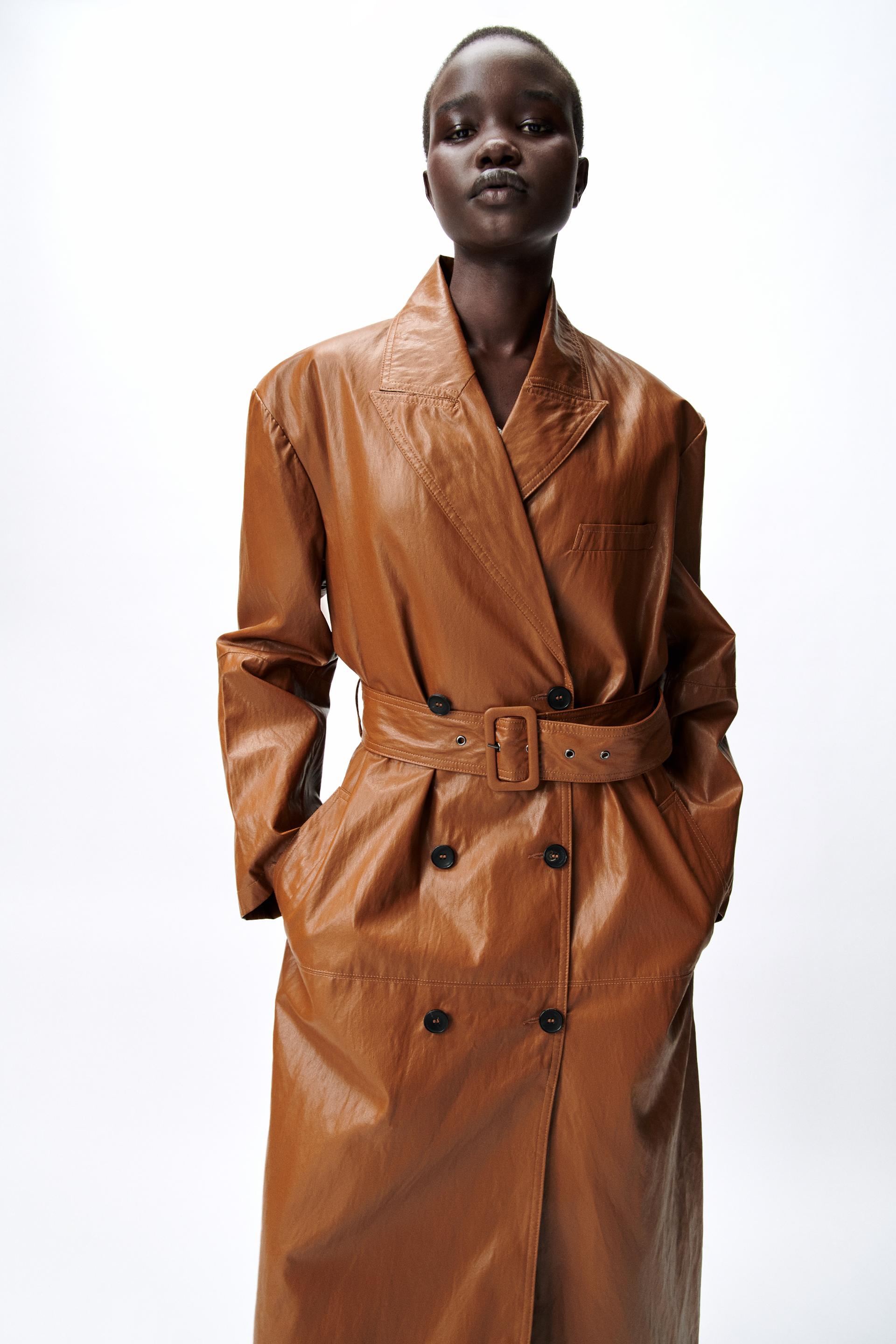 Limited edition faux leather trench coat zara Clearance