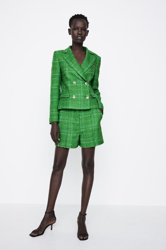 zara jewel button blazer