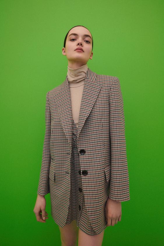 Zara houndstooth blazer