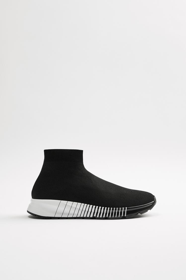 zara fabric high top sneakers