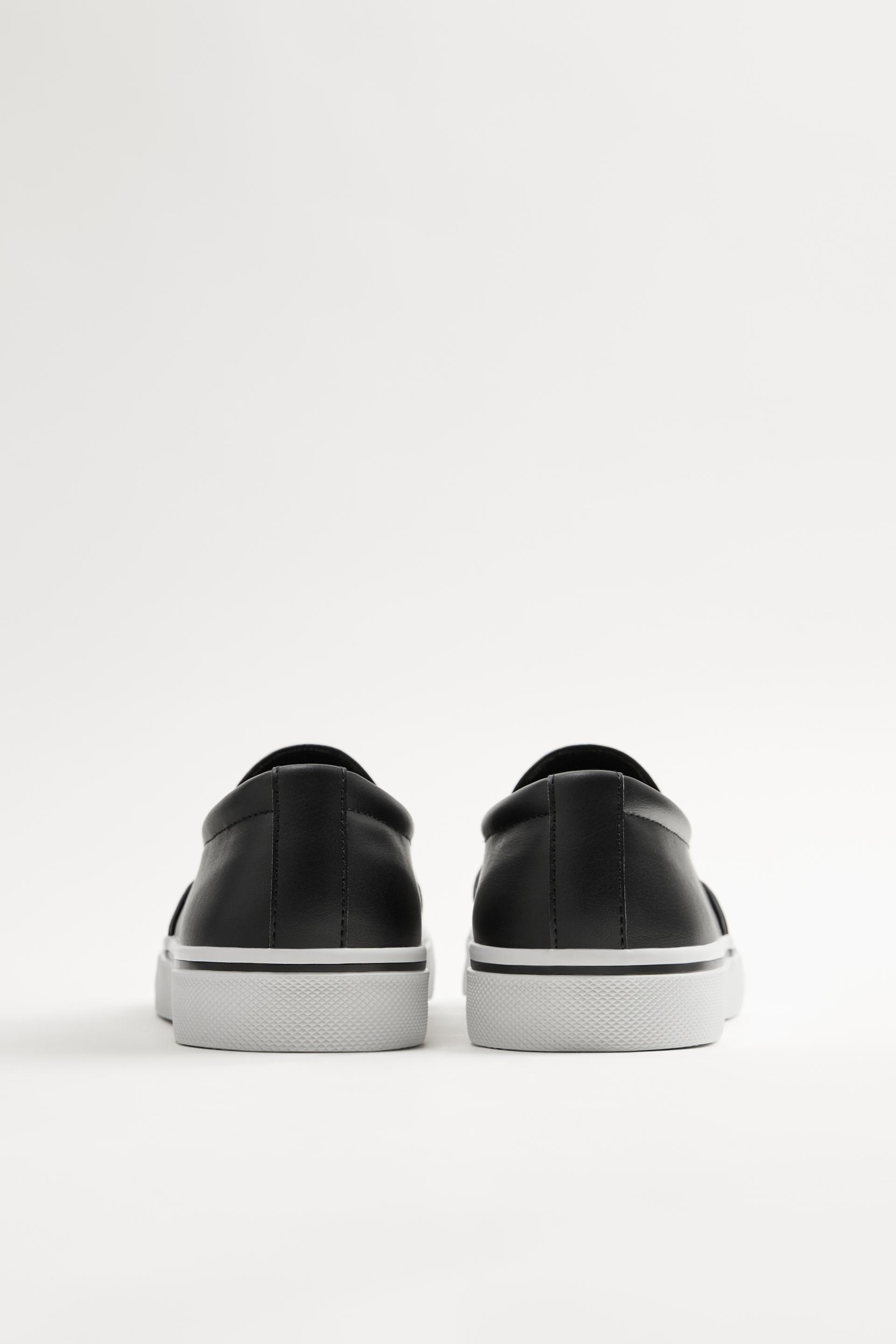 embossed laceless sneakers